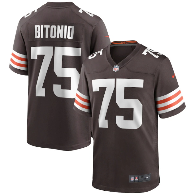 mens nike joel bitonio brown cleveland browns game jersey